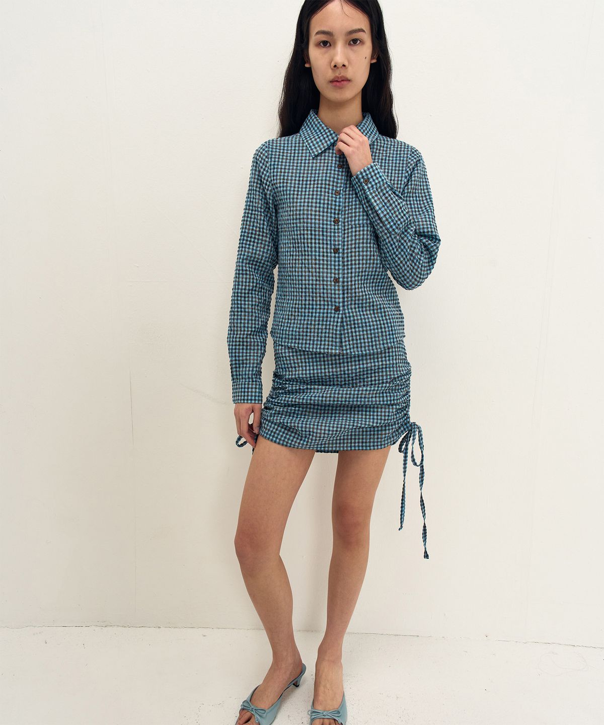 지지비샤(JIJIVISHA) BLOOM MINI SKIRT (BLUE)
