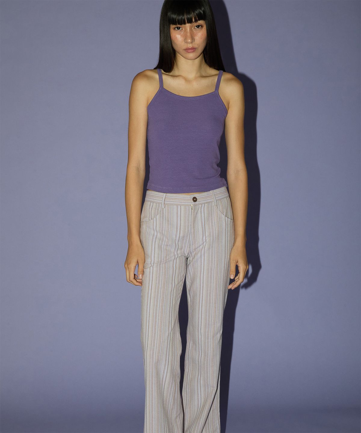 지지비샤(JIJIVISHA) RIO STRIPE PANTS (PURPLE)