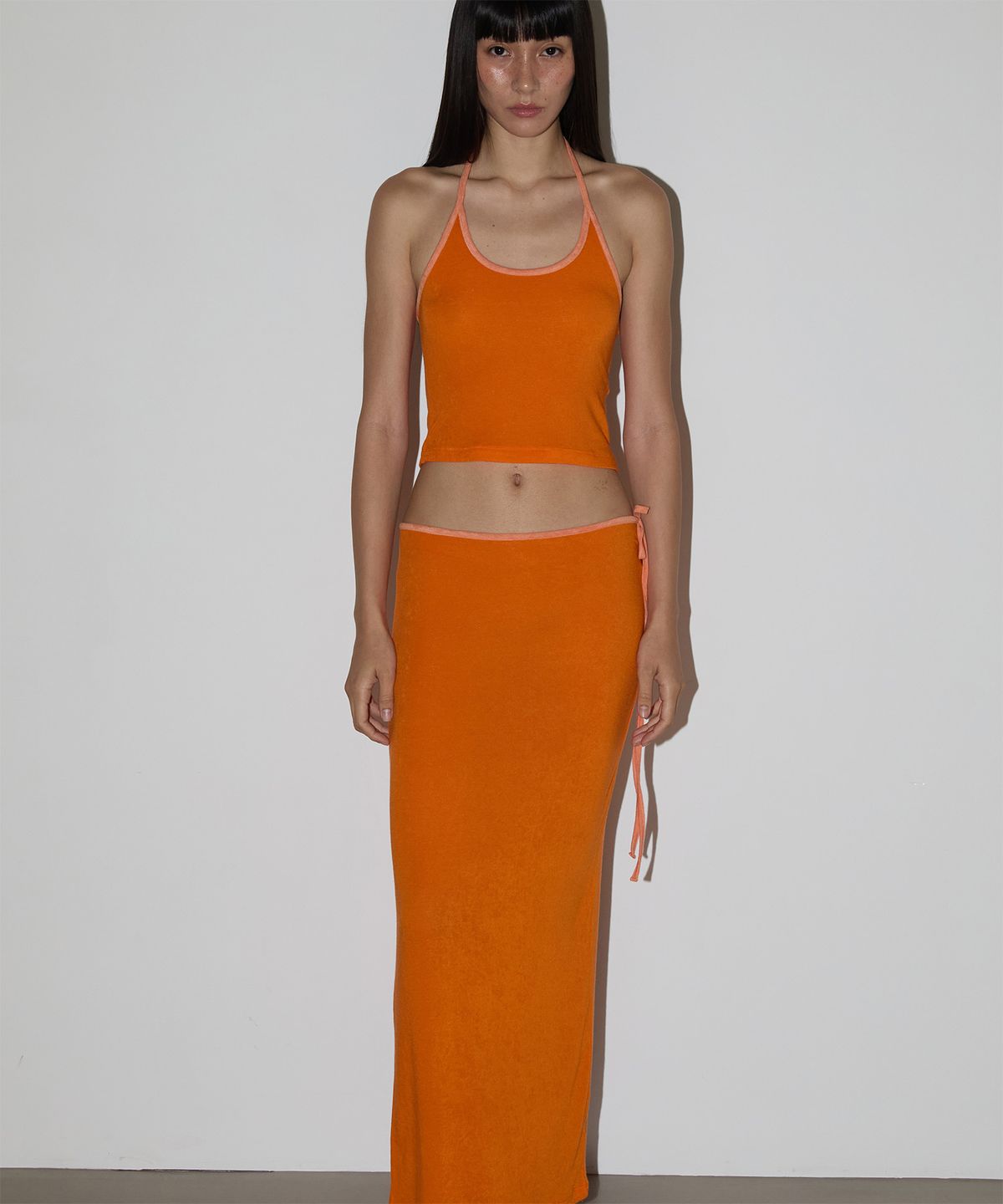 지지비샤(JIJIVISHA) HAVANA LONG SKIRT (ORANGE)