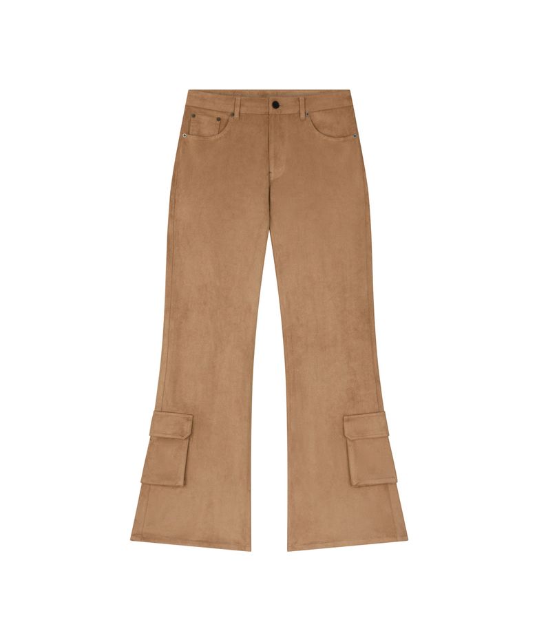SUEDE CARGO PANTS (CAMEL)