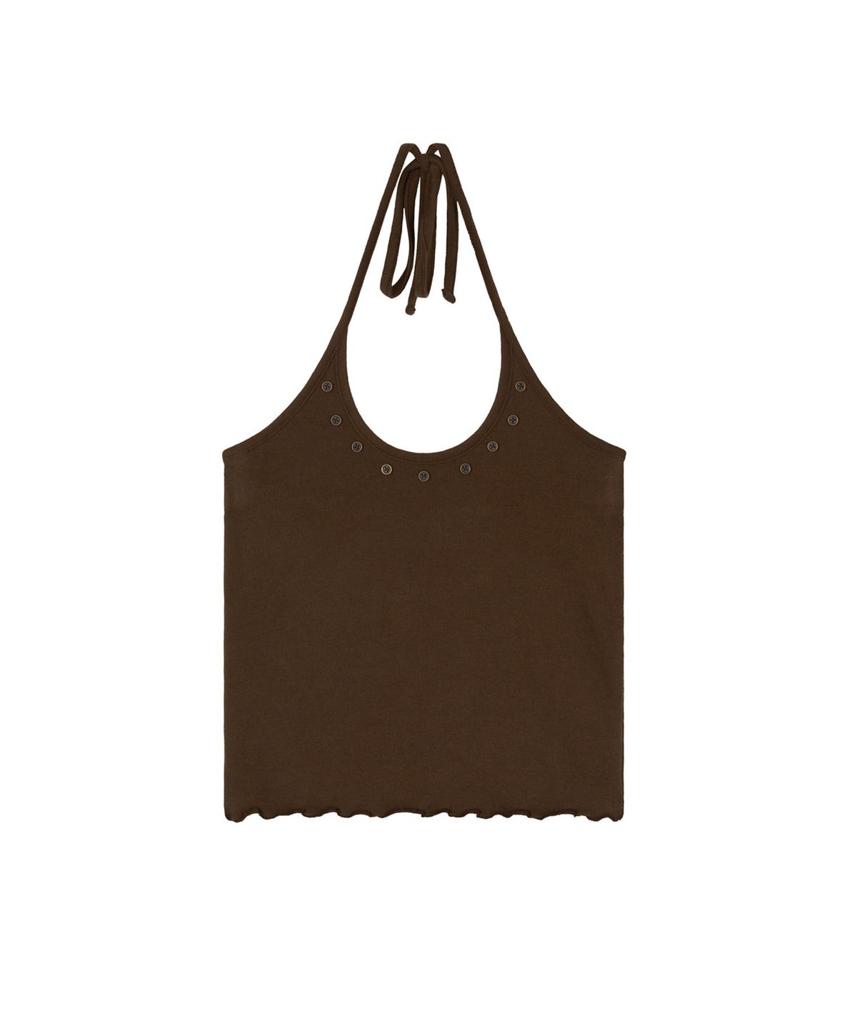 지지비샤(JIJIVISHA) BUTTON STRING SLEEVELESS (BROWN)
