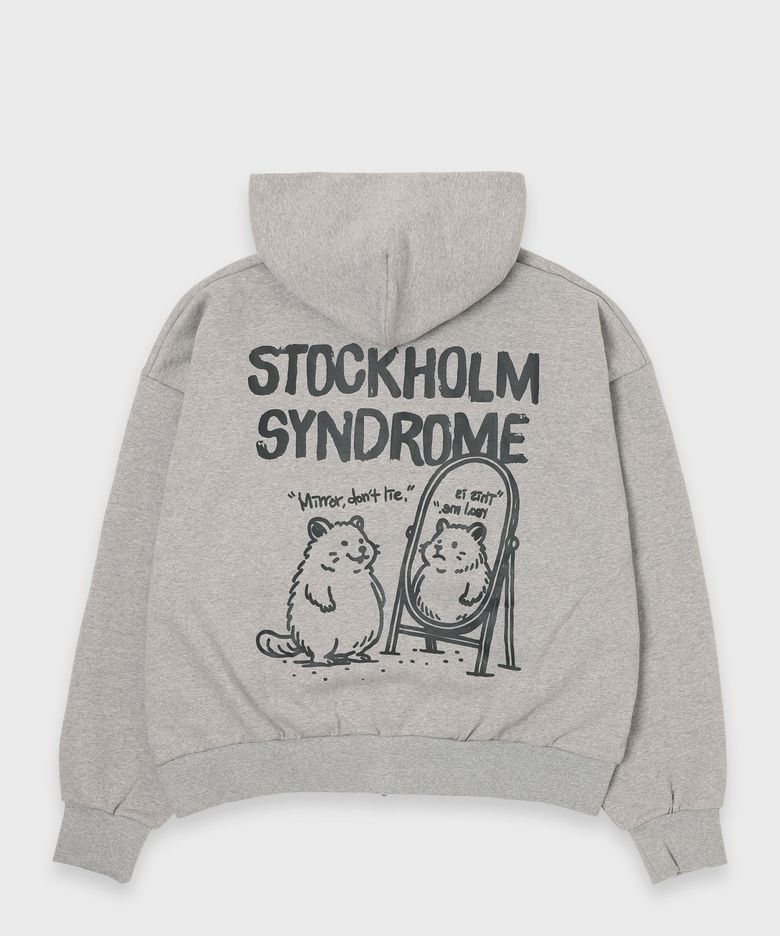REAL LIFE ZIP HOODIE - GREY