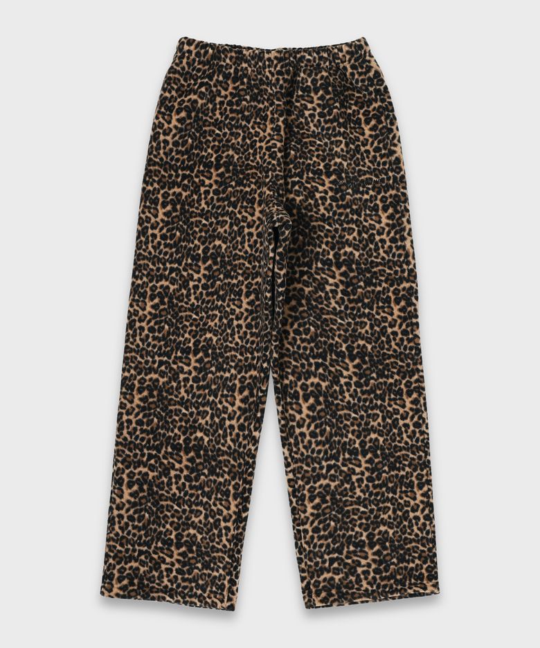 LEOPARD FLEECE PANT - BEIGE