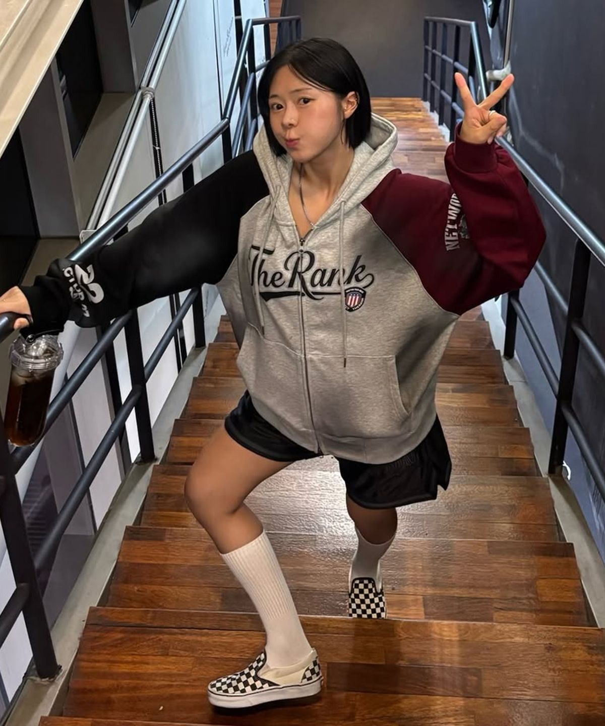 더랭크(THERANK) WESFORD RAGLAN ZIP-UP HOODIE [MELANGE MIX]