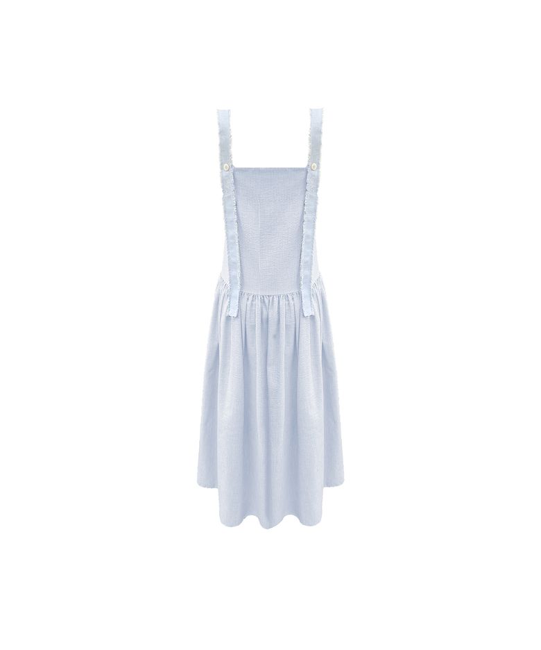 데님 헤링본 원피스 블루 DENIM HERRINGBONE DRESS