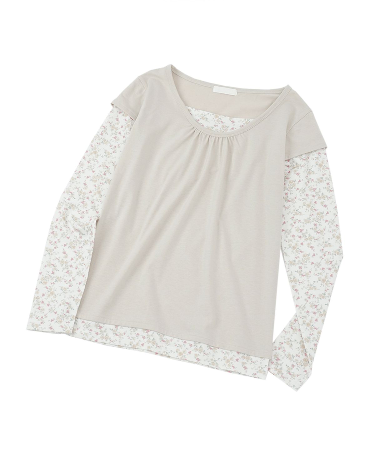 써넥트(SUNNECT) Floral Layered LS Top - Beige