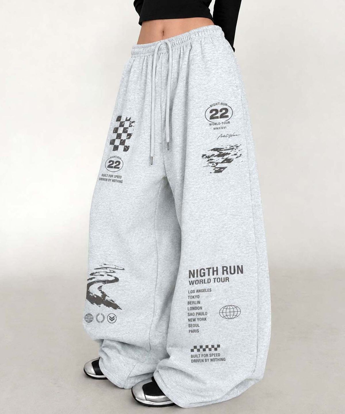 아티스트웨어(ARTISTWEAR) 나이트런 루즈 와이드팬츠