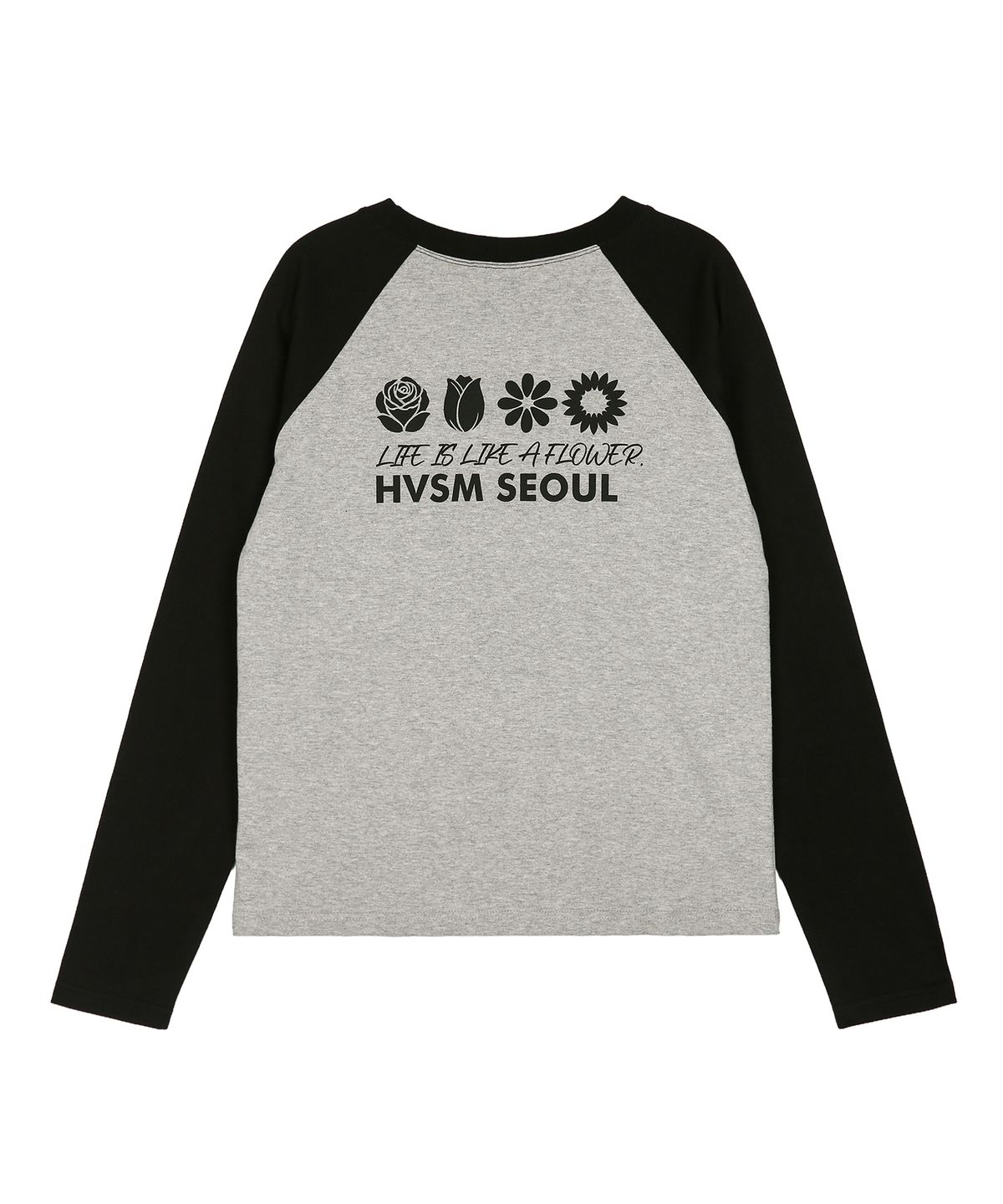 해비즘(HAVISM) W NAME CARD RAGLAN L/S TEE(GREY)