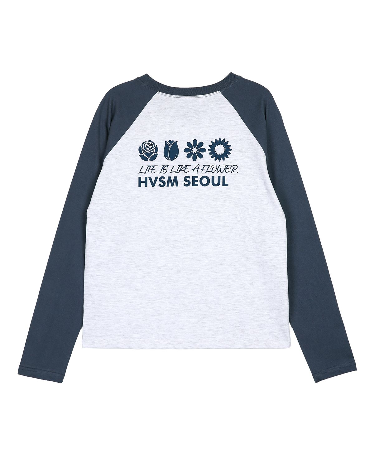 해비즘(HAVISM) W NAME CARD RAGLAN L/S TEE(MELANGE WHITE)
