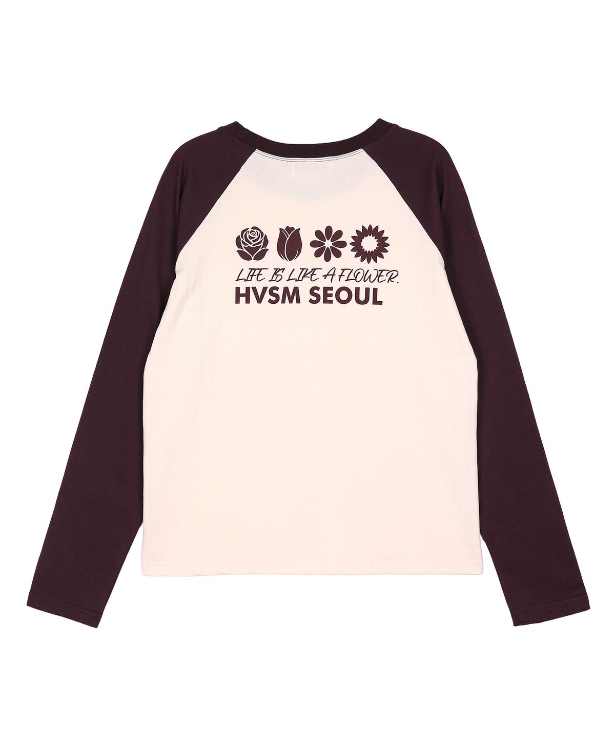 해비즘(HAVISM) W NAME CARD RAGLAN L/S TEE(PINK-PLUM)