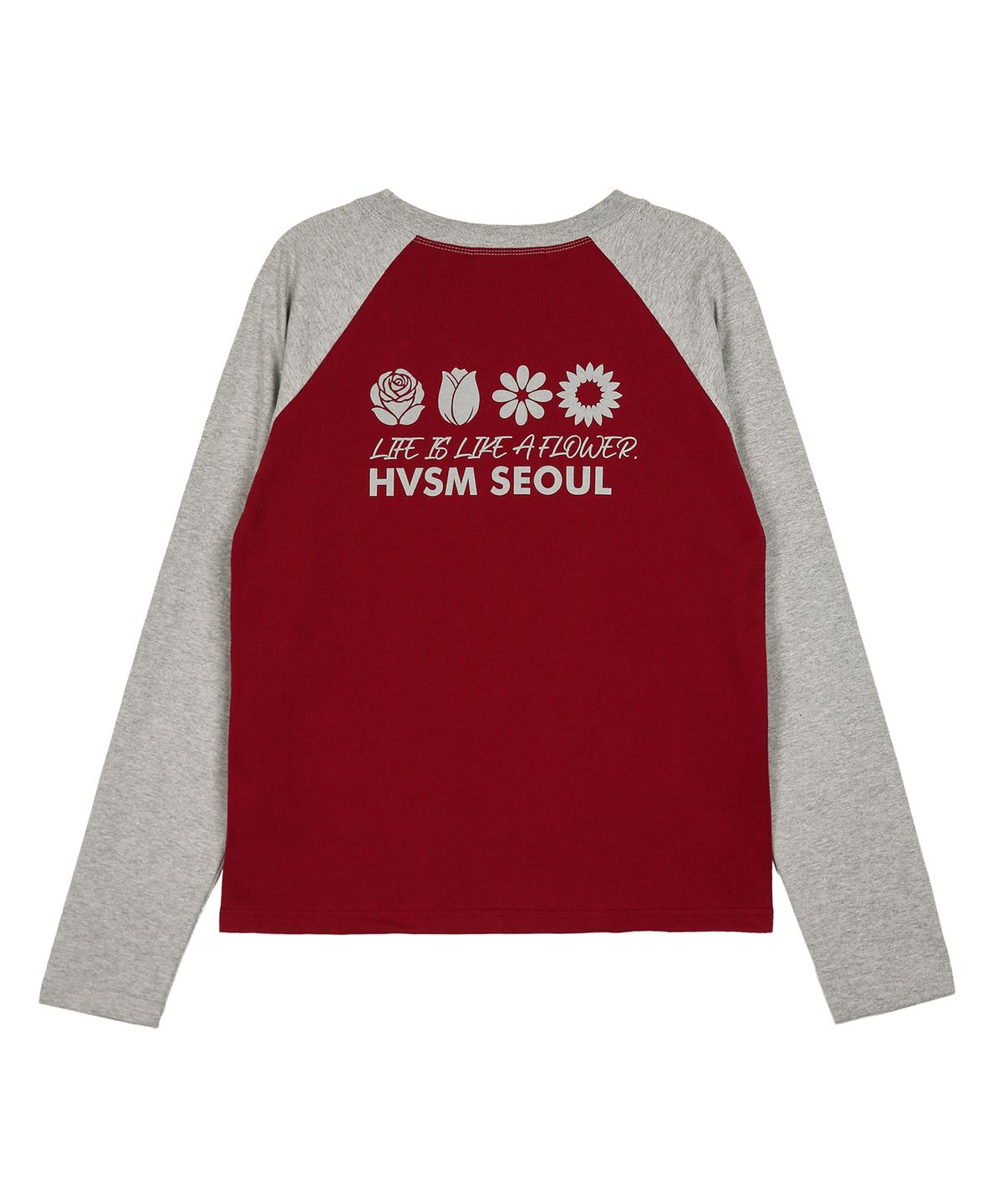 해비즘(HAVISM) W NAME CARD RAGLAN L/S TEE(WINE)