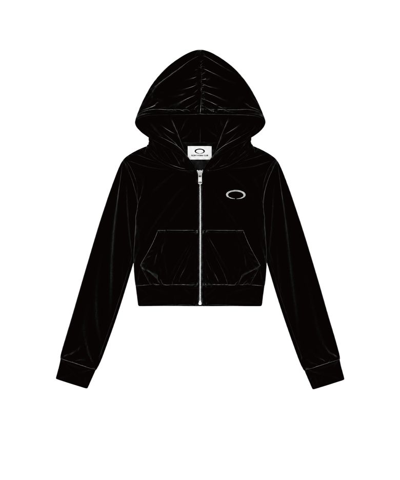 HORIZON RING VELVET ZIP-UP [BLACK]