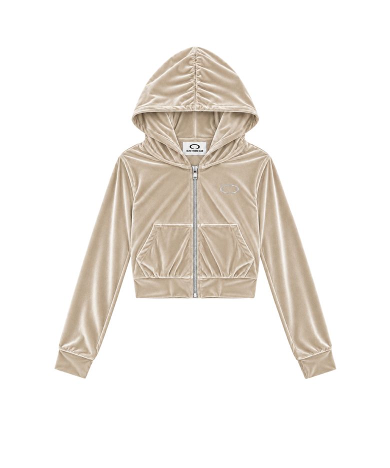 HORIZON RING VELVET ZIP-UP [BEIGE]