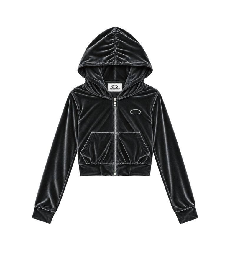 HORIZON RING VELVET ZIP-UP [SMOKE GRAY]