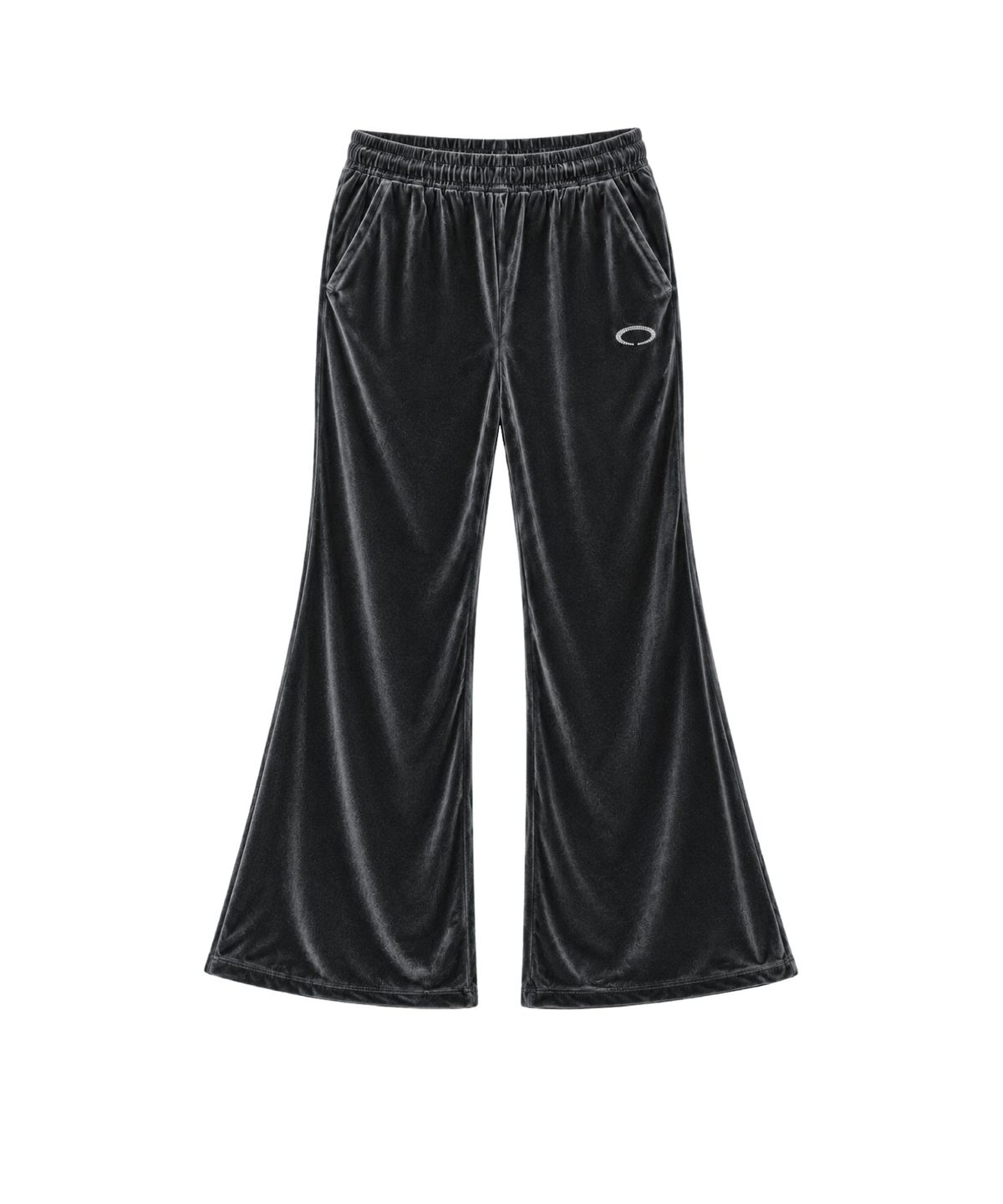 글로우이브닝클럽(GLOW EVENING CLUB) HORIZON RING VELVET PANTS [SMOKE GRAY]