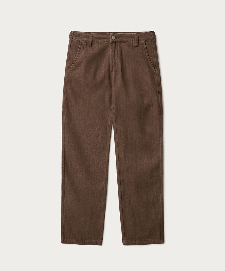 JN098 HERRINGBONE WORK PANT - WALNUT
