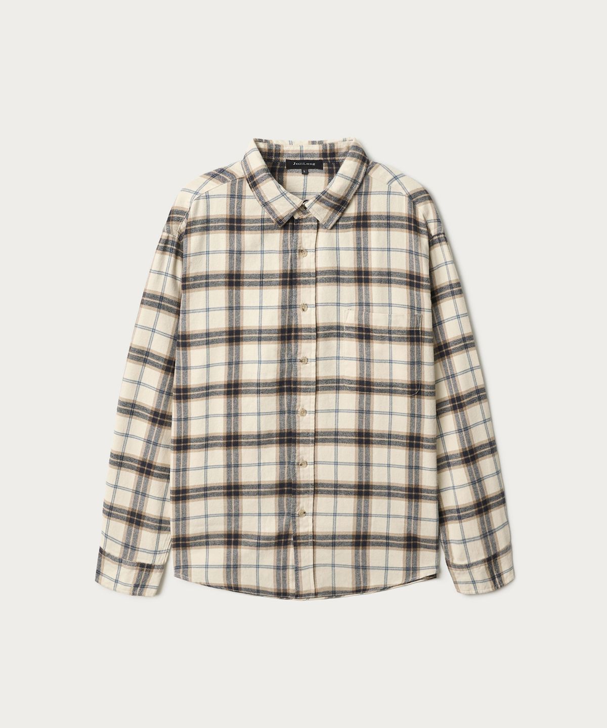 조질롱(JOJILONG) JN140 SOFT BRUSHED CHECK SHIRT - CREAM