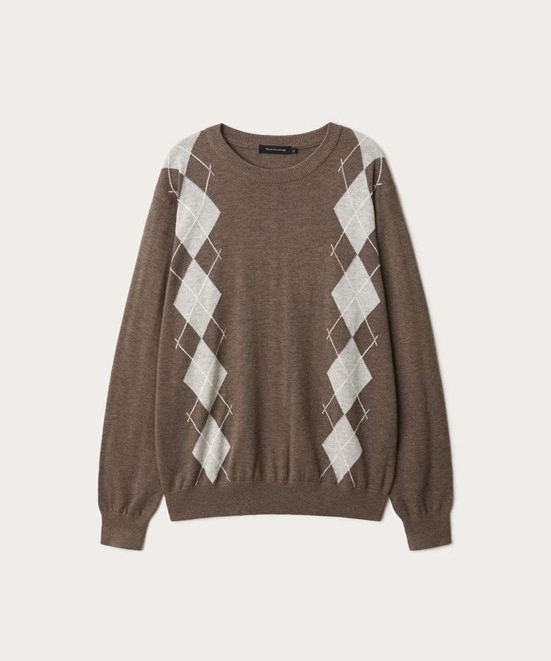 JN155 CLASSIC ARGYLE KNIT - BROWN