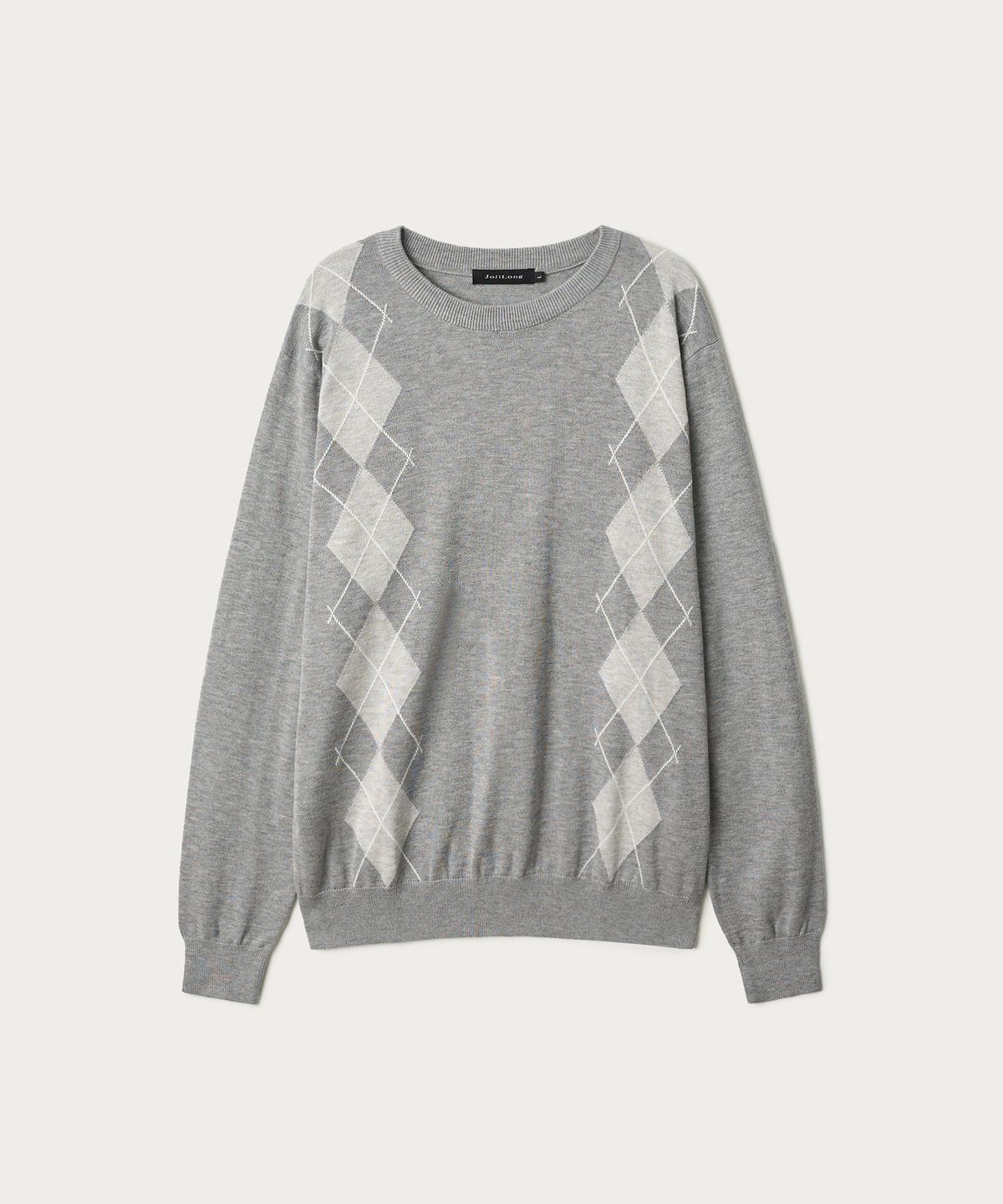 조질롱(JOJILONG) JN155 CLASSIC ARGYLE KNIT - HEATHER GREY