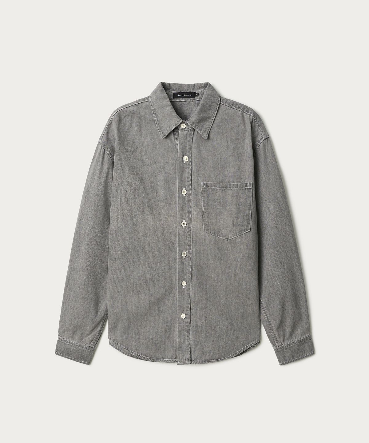 조질롱(JOJILONG) JN351 ROOMY WASHED DENIM SHIRT - STONE GREY
