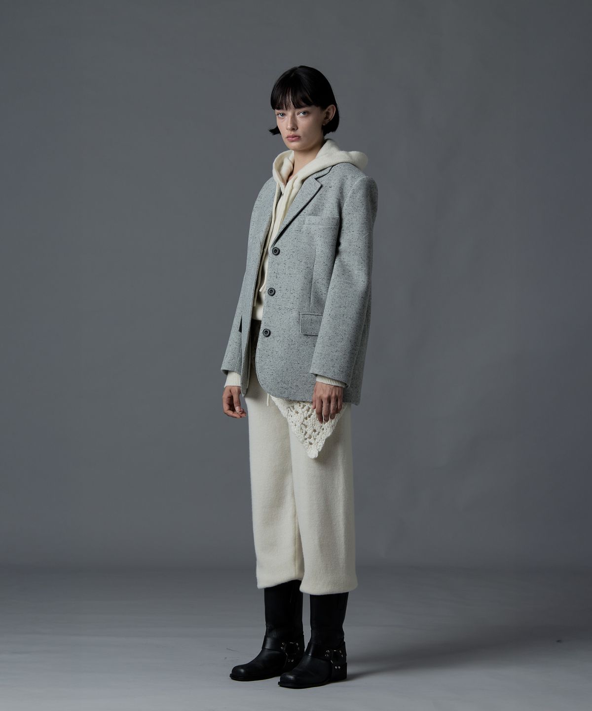 더밀루이(THEMILUI) Nep Wool Tailored Jacke (Gray)