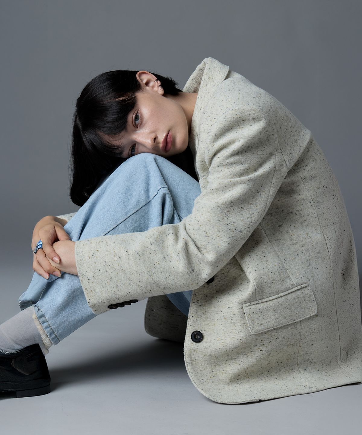 더밀루이(THEMILUI) Nep Wool Tailored Jacke (Ivory)