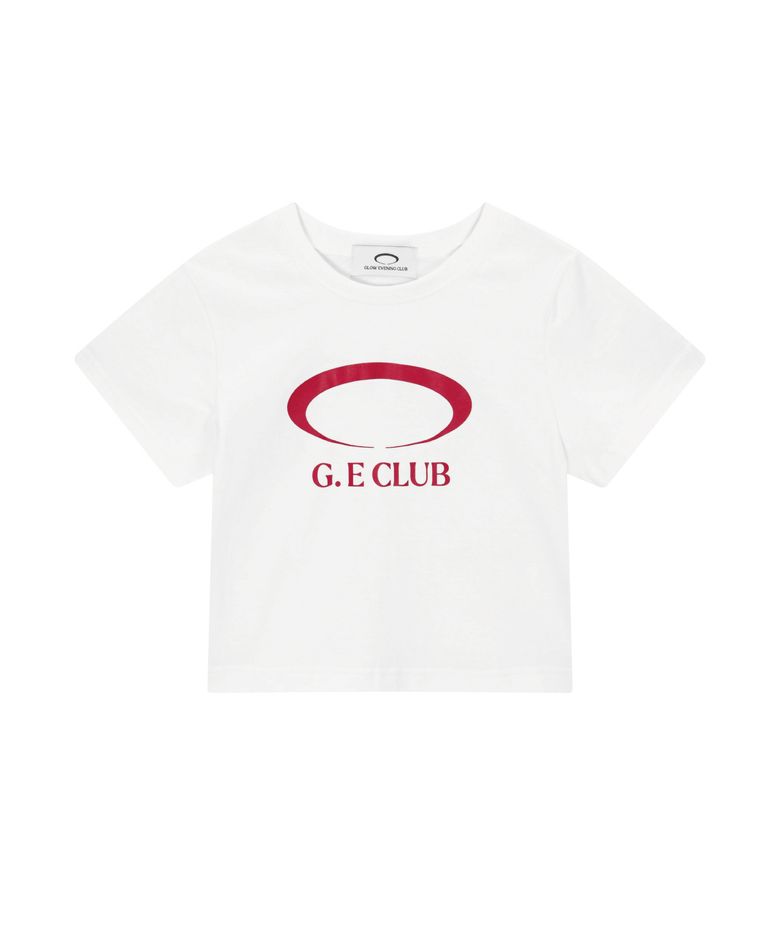 G.E CLUB CROPPED T-SHIRT [WHITE / RED]