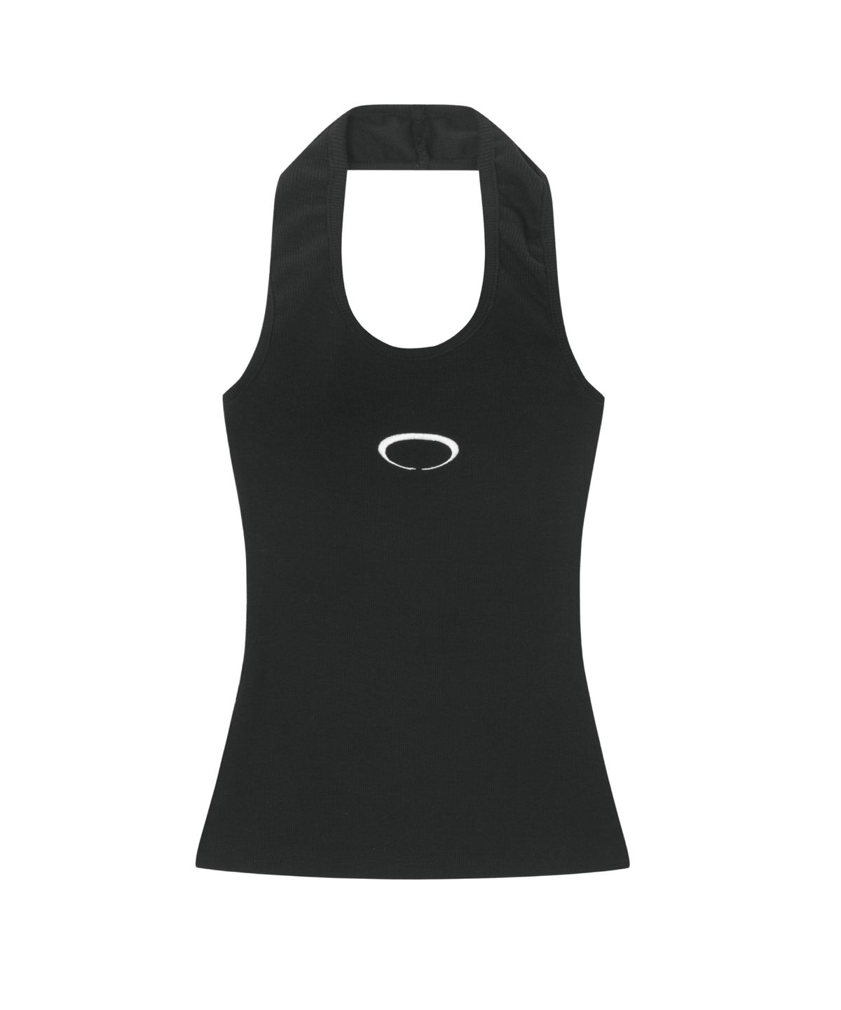 글로우이브닝클럽(GLOW EVENING CLUB) HORIZON RING HALTER NECK [BLACK]