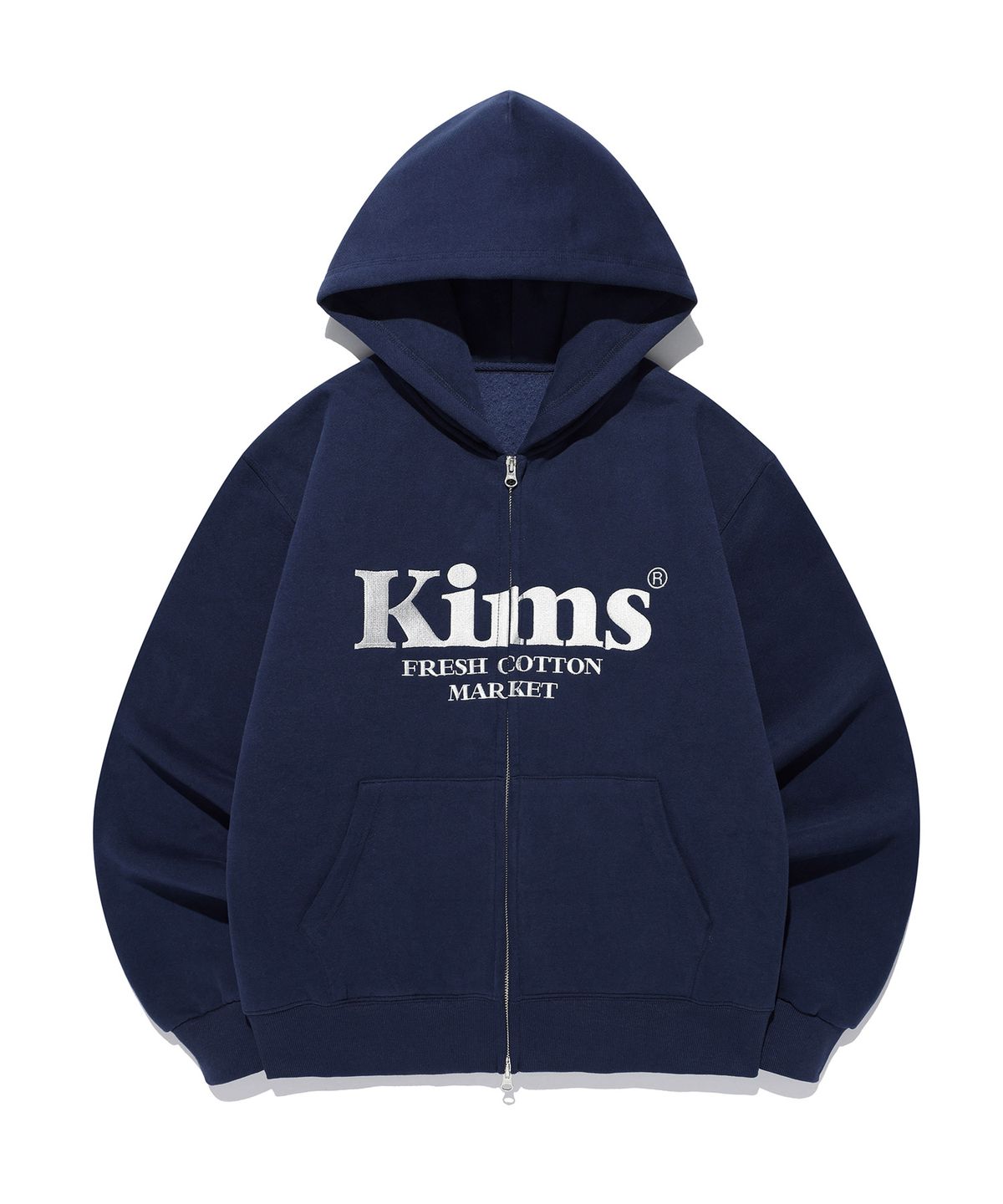 킴스 프레시 코튼 마켓(KIMS FRESH COTTON MARKET) (Unisex) Kims Bam Logo Zip Hoodie Navy
