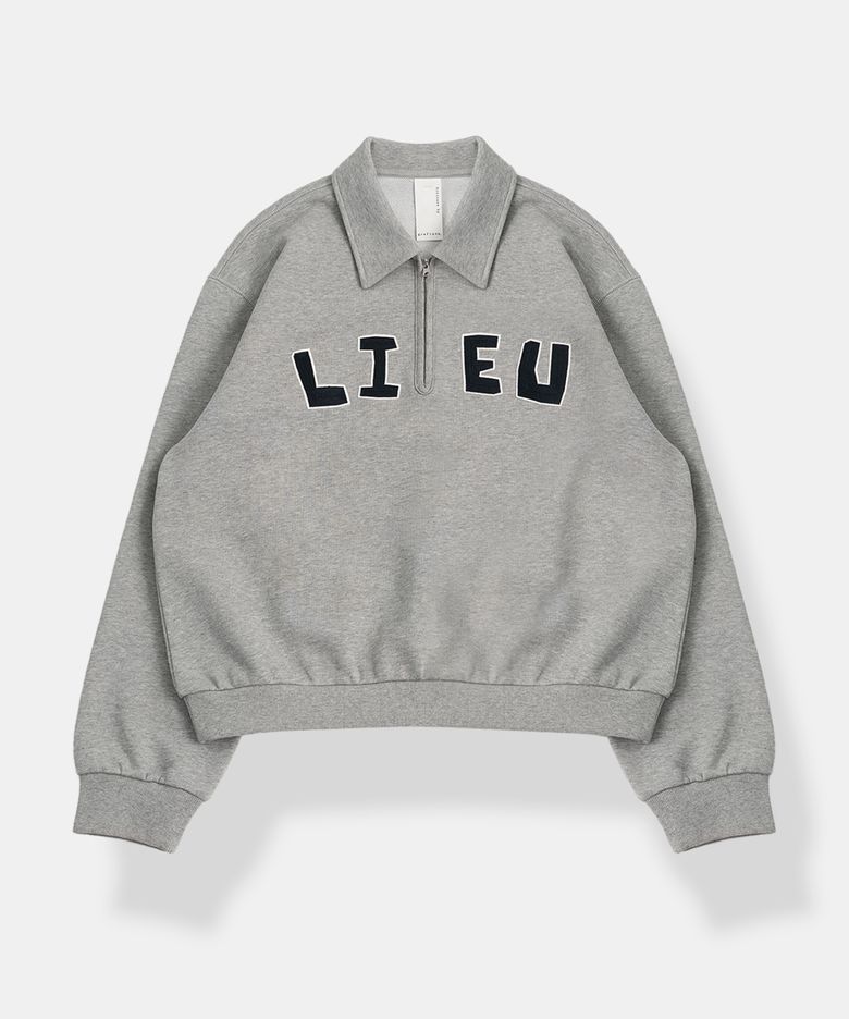 DRAWING TYPO HALF-ZIP / GRAY