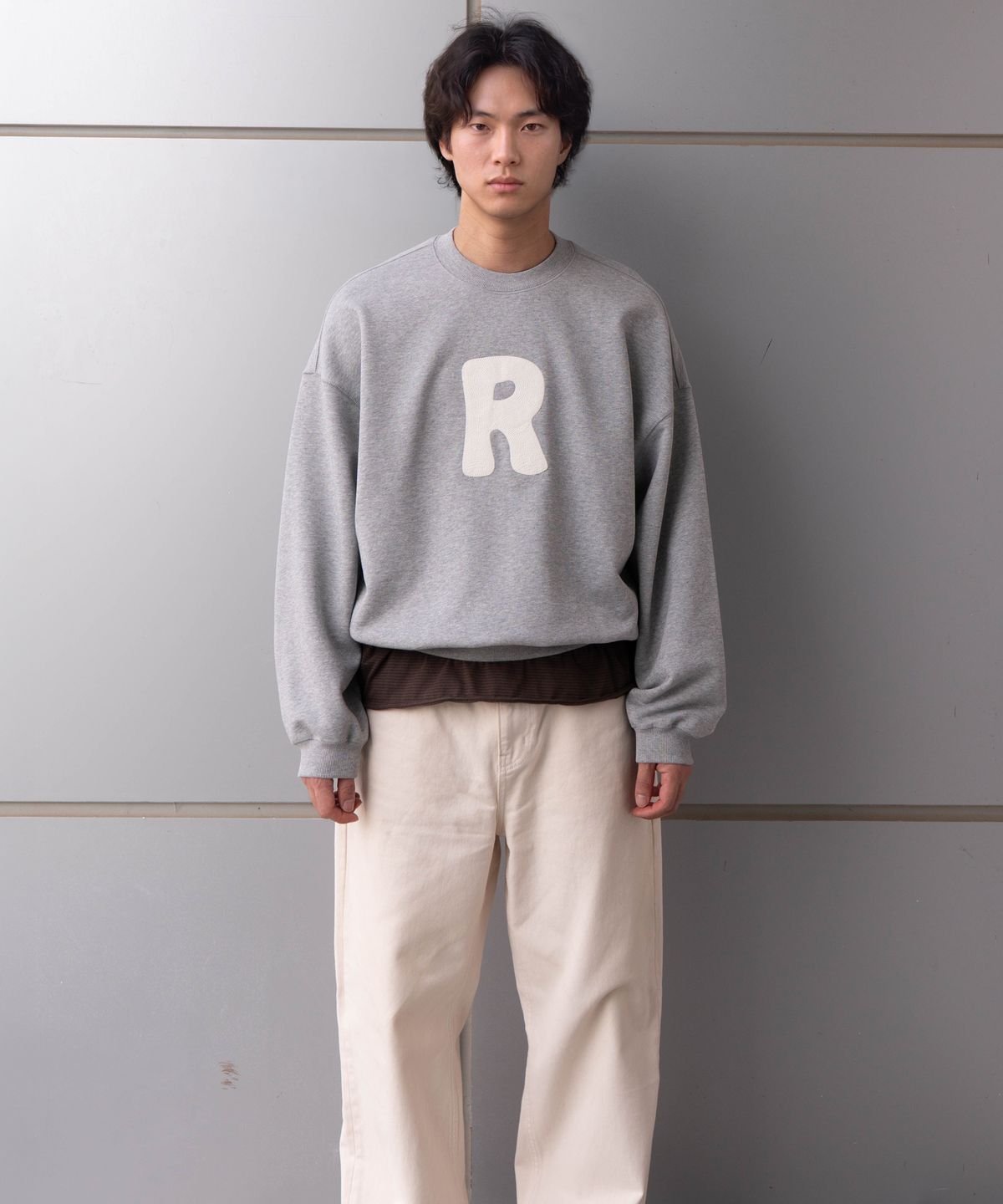 그라프트맨(GRAFTMEN) DRAWING TYPO SWEATSHIRT / GRAY