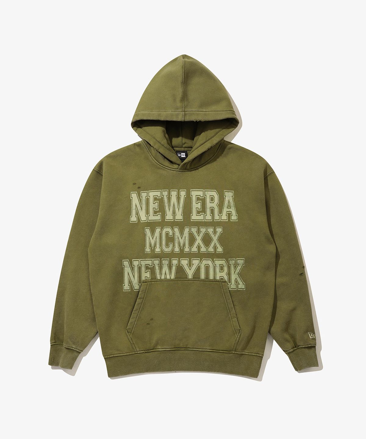뉴에라(NEW ERA) (기모) 오리지네이터스 빅 스크립트 후드 데저트 올리브  15357932
