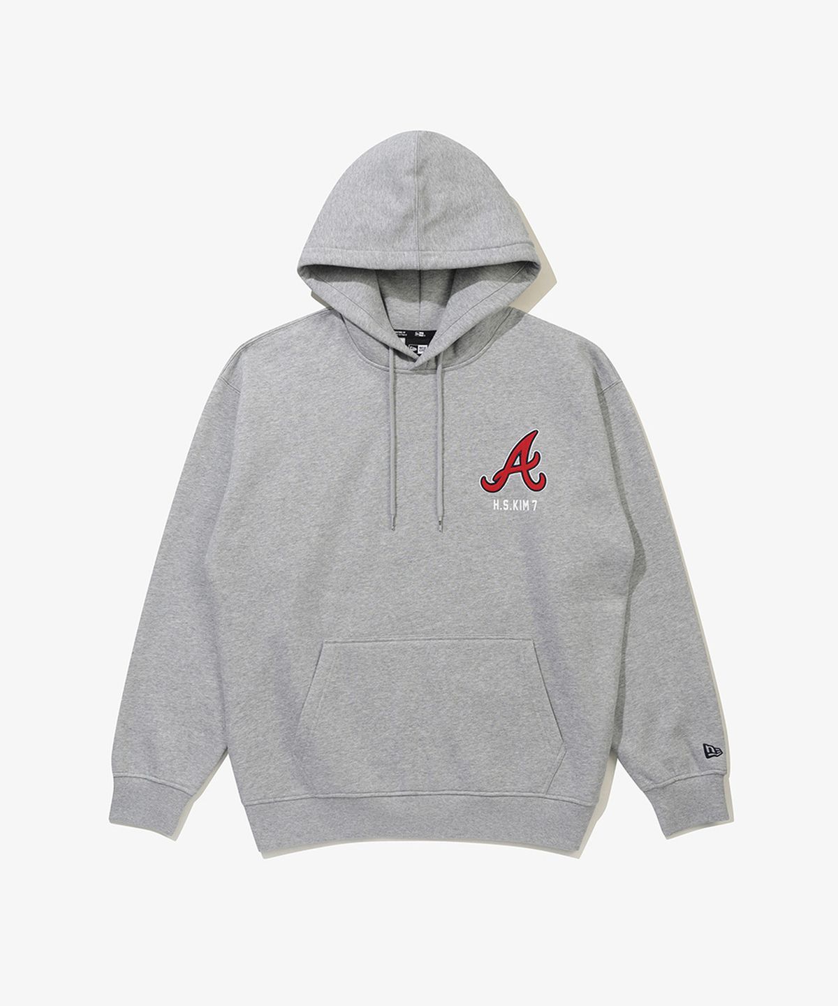 뉴에라(NEW ERA) (기모) MLB 애틀란타 브레이브스 플레이어 시그니처 후드 헤더 그레이 15357986