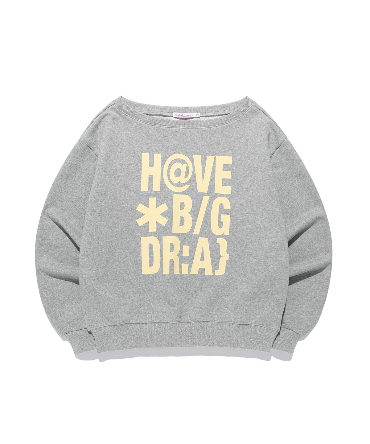 킴스 프레시 코튼 마켓(KIMS FRESH COTTON MARKET) Big Dream Offshoulder Sweatshirts Grey