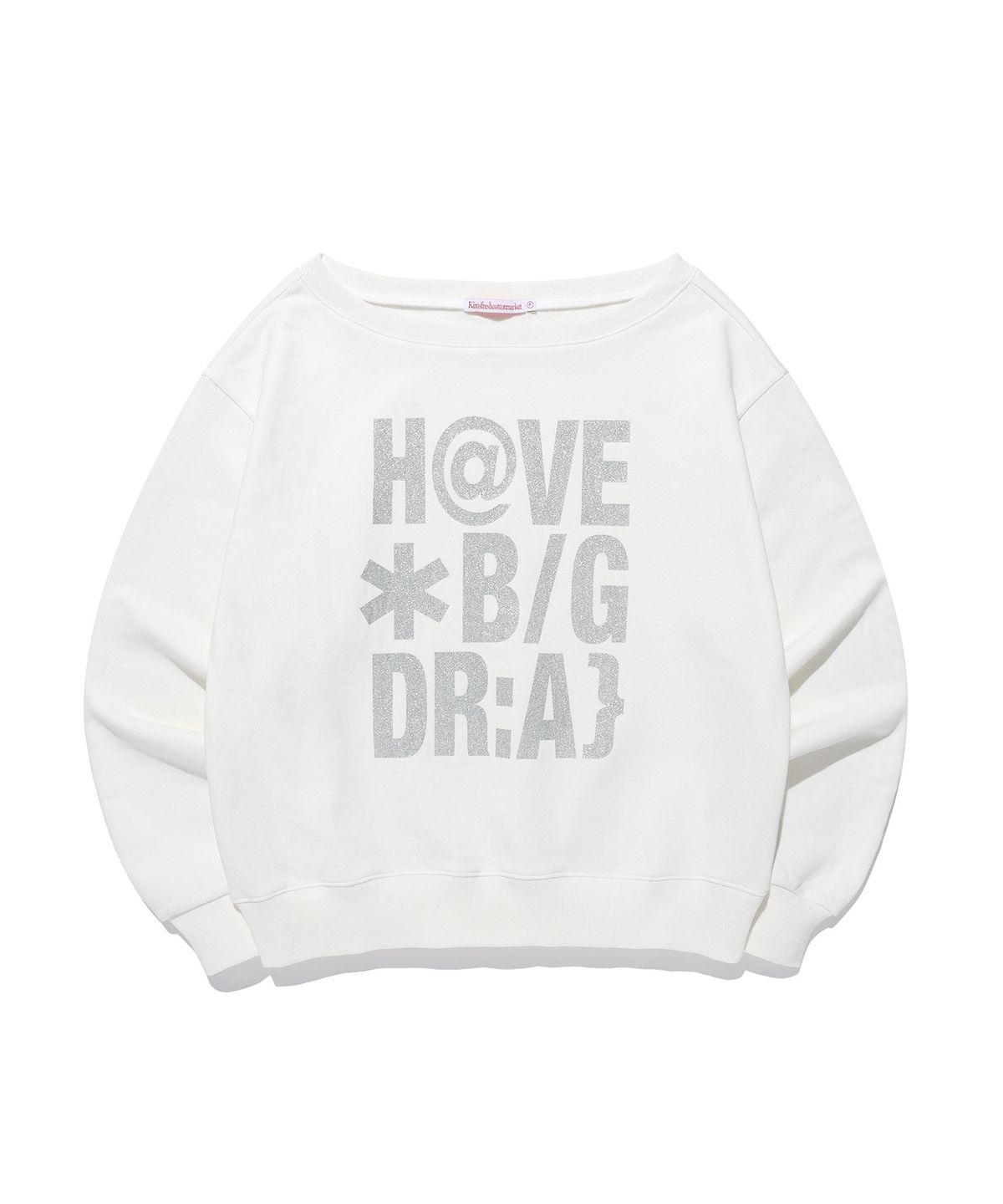 킴스 프레시 코튼 마켓(KIMS FRESH COTTON MARKET) Big Dream Offshoulder Sweatshirts White