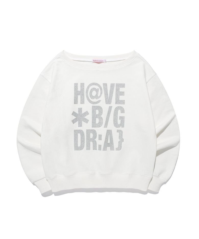 Big Dream Offshoulder Sweatshirts White