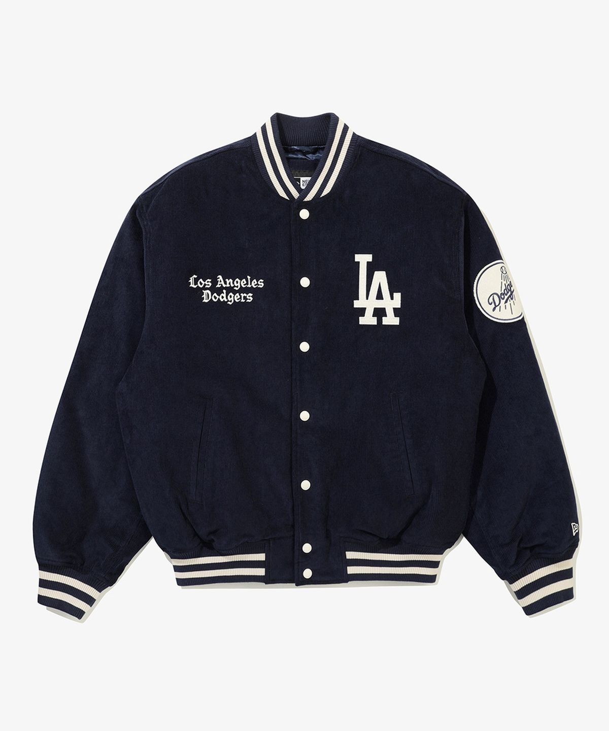 뉴에라(NEW ERA) MLB LA 다저스 코듀로이 스타디움 재킷 네이비 15358007