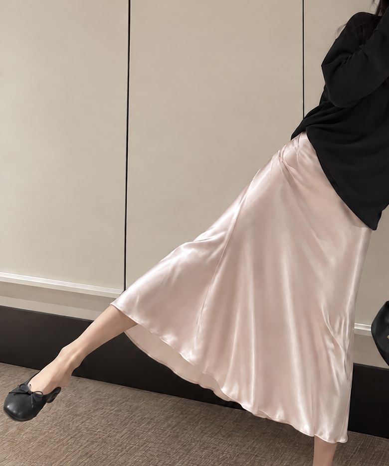 Silky Flow Satin Skirt 5 color