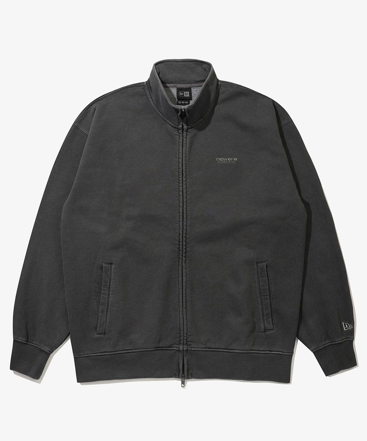 뉴에라(NEW ERA) (기모) 피그먼트 스웨트 집업 차콜 15357922