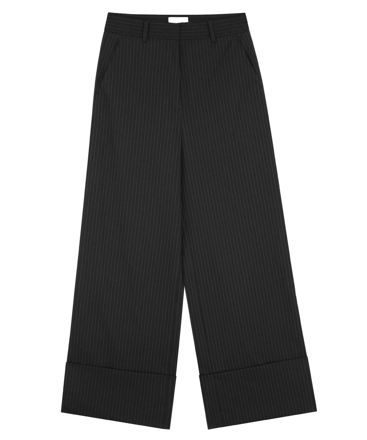 미노버(MINOUVER) Fold Stripe Slacks (black)