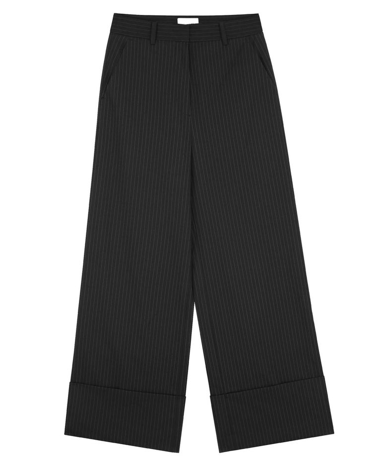 Fold Stripe Slacks (black)