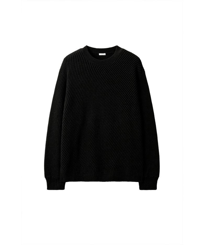 SI DIAGONAL RIB KNIT Black