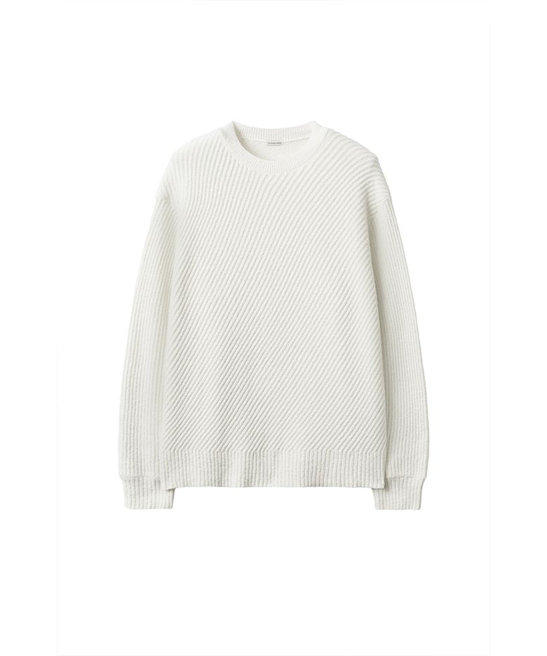 SI DIAGONAL RIB KNIT Ecru