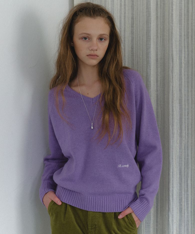 Abigail V-Neck Knit_Purple