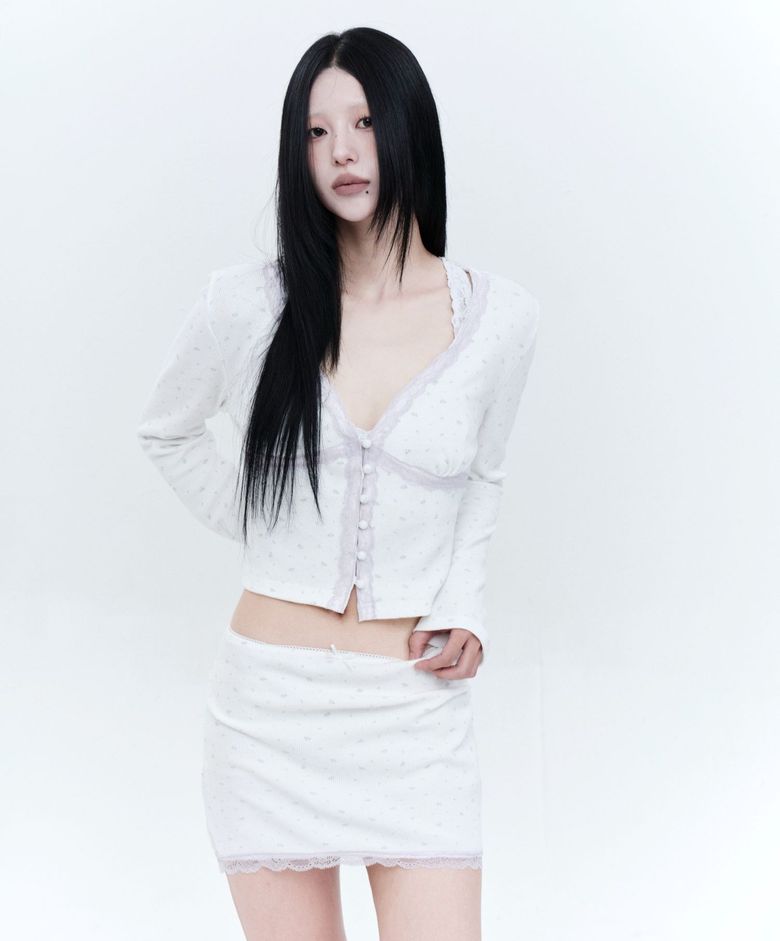 레이스 플라워 와플 가디건 (WHITE)