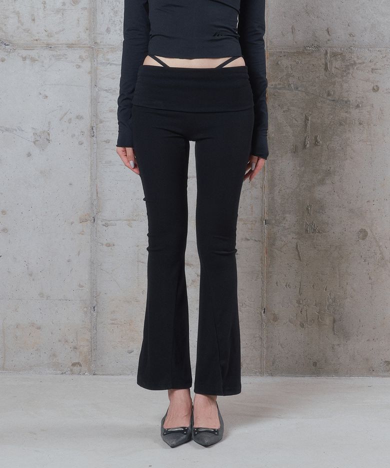 (DUC) Athletics Bootcut Folded Leggings Black