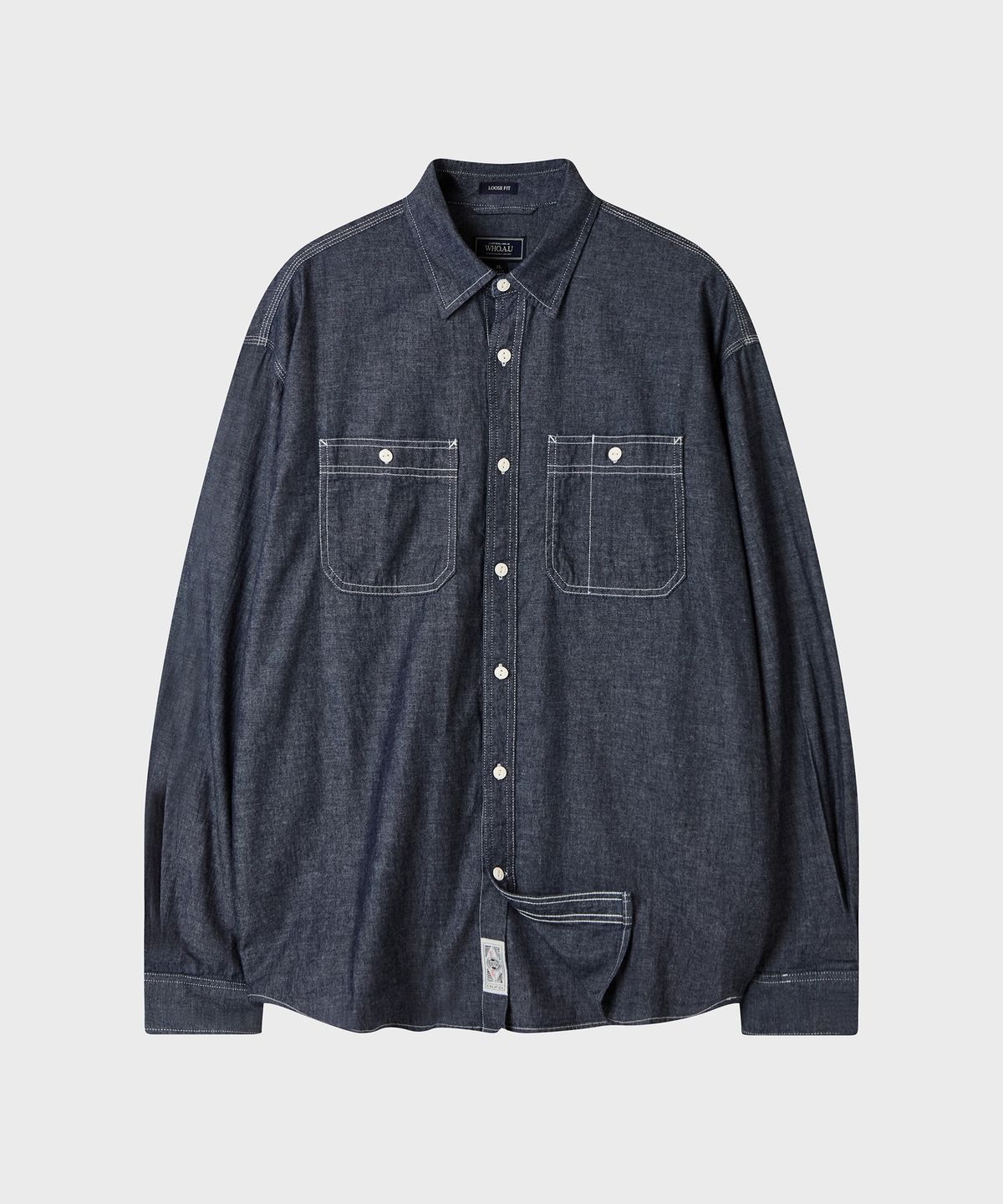 후아유(WHO.A.U) Chambray Loose Fit Shirt / WHYJG4992U