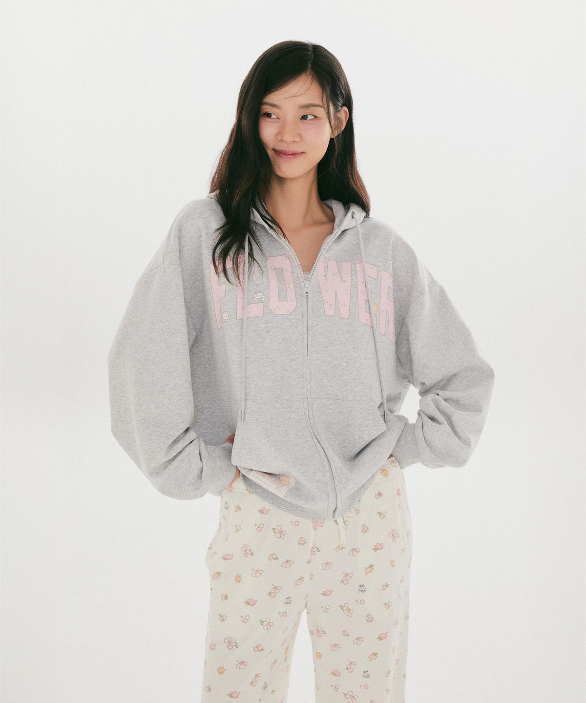 스파오(SPAO) [먼작귀] 페어리 후드 집업(Pink)_SPMZG4TU03