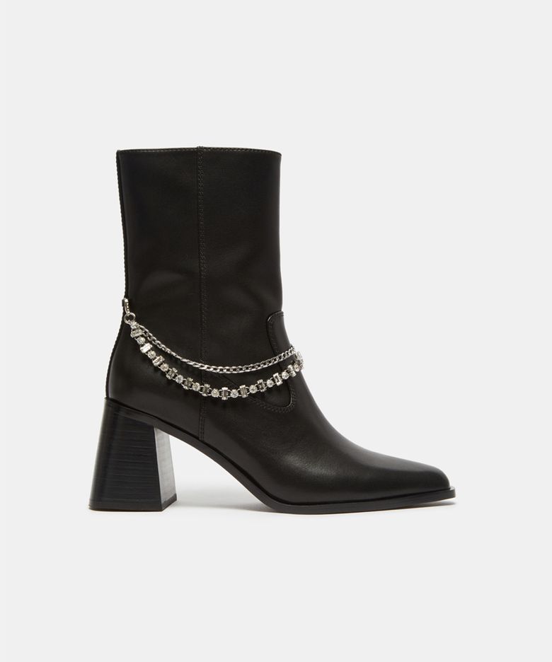 Jewel chain mid-heel ankle boots(black)_DG3CW26506BLK