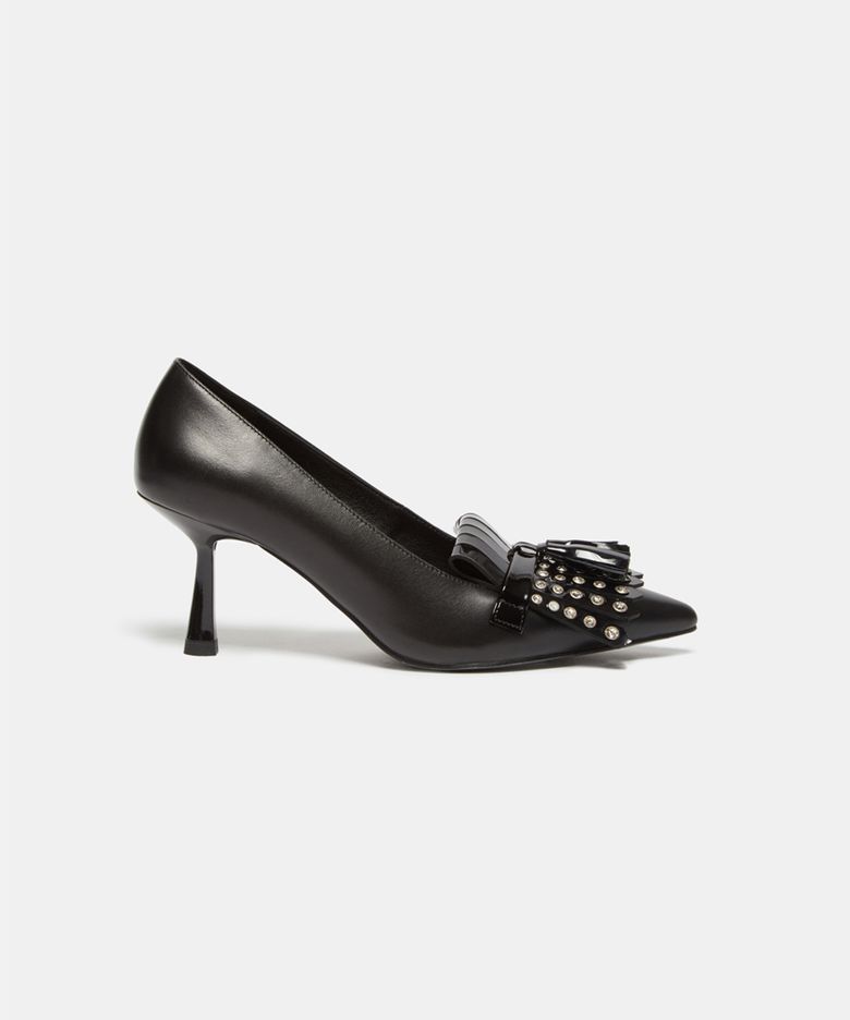Tessel stud decorated heel pumps(black)_DG1BA26506BLK